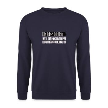 Lustiges Bundeswehr Soldaten - Unisex Pullover - Navy - Vorne - Alina (178cm) & Michal (187cm)