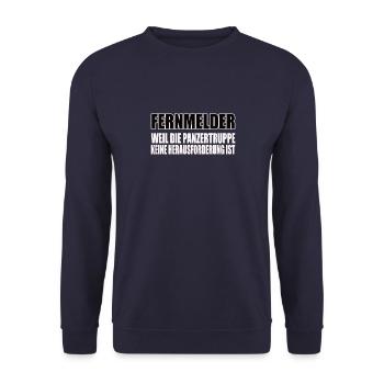 Lustiges Bundeswehr Soldaten - Unisex Pullover - Navy - Vorne - Alina (178cm) & Michal (187cm)