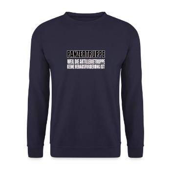 Lustiges Bundeswehr Soldaten - Unisex Pullover - Navy - Vorne - Alina (178cm) & Michal (187cm)