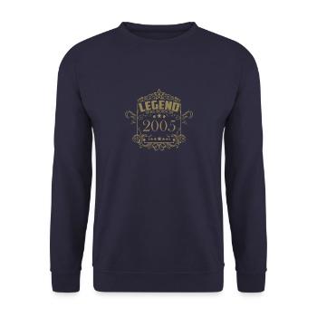 Une légende est née en 2005 - Sweat-shirt Unisexe - marine - Devant - Alina (178cm) & Michal (187cm)