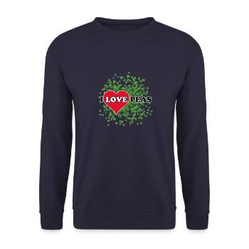 Ich liebe Erbsen - Unisex Pullover - Navy - Vorne - Alina (178cm) & Michal (187cm)