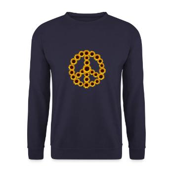Tournesols Signe de Paix Cool Fleur Florale Nature - Sweat-shirt Unisexe - marine - Devant - Alina (178cm) & Michal (187cm)