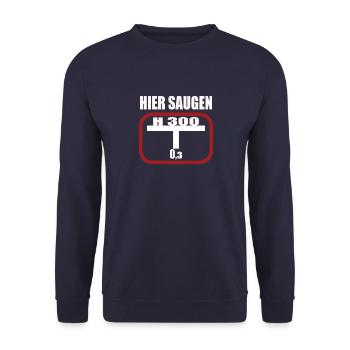 Lustiges Feuerwehr Hydrant - Unisex Pullover - Navy - Vorne - Alina (178cm) & Michal (187cm)