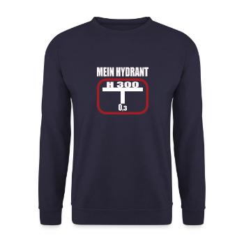 Lustiges Feuerwehr Hydrant - Unisex Pullover - Navy - Vorne - Alina (178cm) & Michal (187cm)