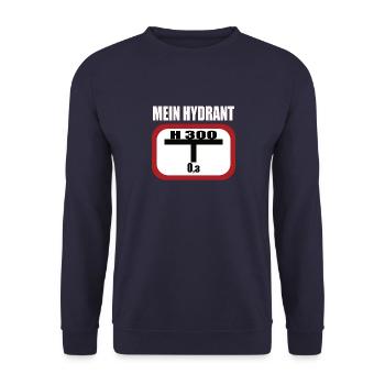 Lustiges Feuerwehr Hydrant - Unisex Pullover - Navy - Vorne - Alina (178cm) & Michal (187cm)