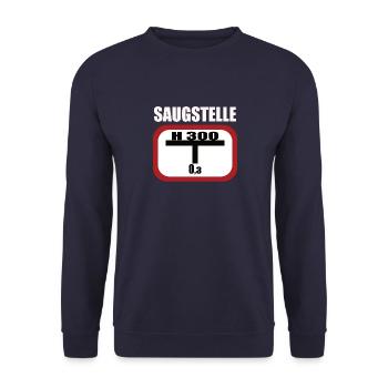 Lustiges Feuerwehr Hydrant - Unisex Pullover - Navy - Vorne - Alina (178cm) & Michal (187cm)