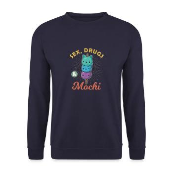 Mochi Japan Eis Rezept Spruch Geschenk - Unisex Pullover - Navy - Vorne - Alina (178cm) & Michal (187cm)
