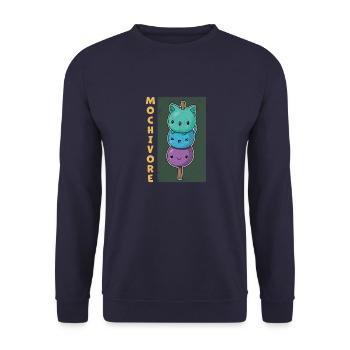 Asiatische Küche Mochi Reis Eis Dessert - Unisex Pullover - Navy - Vorne - Alina (178cm) & Michal (187cm)