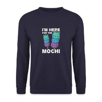 Japanische Küche Dessert Mochigome Mochi - Unisex Pullover - Navy - Vorne - Alina (178cm) & Michal (187cm)