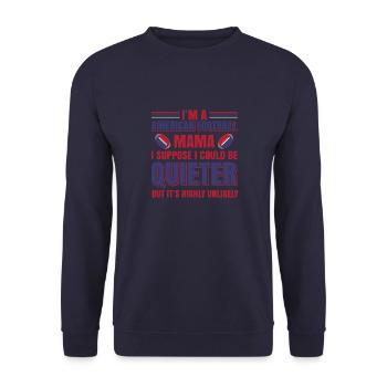 FoundLux New Design, I'M A AMERICAN FOOTBALL MAMA - Unisex Pullover - Navy - Vorne - Alina (178cm) & Michal (187cm)