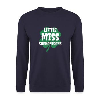 little miss shenanigans st patricks day kids girls - Sweat-shirt Unisexe - marine - Devant - Alina (178cm) & Michal (187cm)