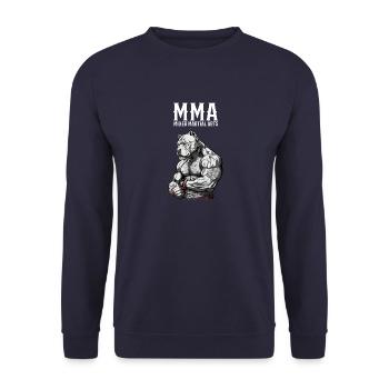 MMA Pitbull - Käfigkämpfer Kampfsport Pitbull - Unisex Pullover - Navy - Vorne - Alina (178cm) & Michal (187cm)