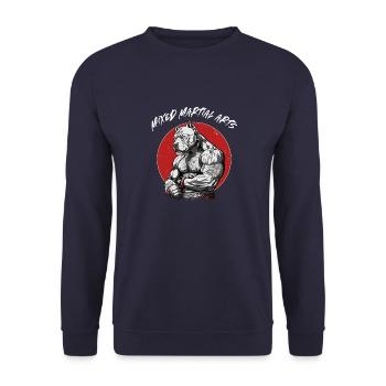 Mixed Martial Arts Pitbull- Cage Fighter Freies - Unisex Pullover - Navy - Vorne - Alina (178cm) & Michal (187cm)