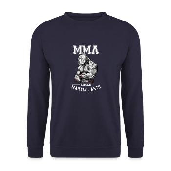 MMA Pitbull - Mixed Martial Arts Hund - Unisex Pullover - Navy - Vorne - Alina (178cm) & Michal (187cm)
