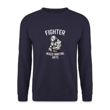 Kämpfer MMA Mann - Käfig Kämpfer Free Fighting - Unisex Pullover - Navy - Vorne - Alina (178cm) & Michal (187cm)