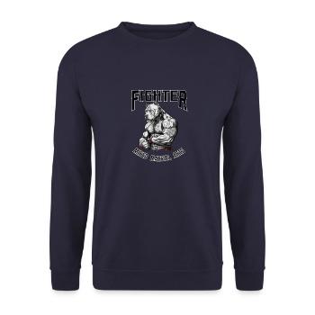 Cool MMA Pitbull - Käfig Kämpfer Free Fighting - Unisex Pullover - Navy - Vorne - Alina (178cm) & Michal (187cm)