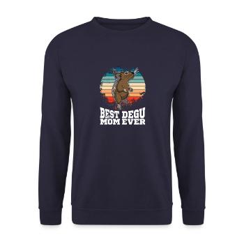 Degu Nagetier Haustier Spruch Geschenk Maus - Unisex Pullover - Navy - Vorne - Alina (178cm) & Michal (187cm)