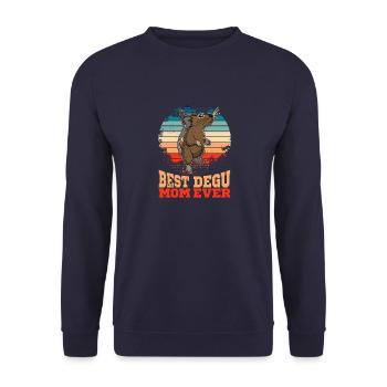 Degu Nagetier Haustier Spruch Geschenk Maus - Unisex Pullover - Navy - Vorne - Alina (178cm) & Michal (187cm)