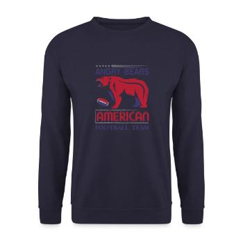 FoundLux, ANGRY BEARS AMERICAN FOOTBALL TEAM - Unisex Pullover - Navy - Vorne - Alina (178cm) & Michal (187cm)