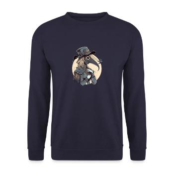Die Pestärztin - Mittelalterlicher Horror für die - Unisex Pullover - Navy - Vorne - Alina (178cm) & Michal (187cm)