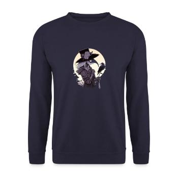 Vertrau mir, ich bin eine Pestdoktorin - Dunkler - Unisex Pullover - Navy - Vorne - Alina (178cm) & Michal (187cm)