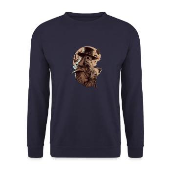 Plague Doctor - Vertrau mir, ich bin ein - Unisex Pullover - Navy - Vorne - Alina (178cm) & Michal (187cm)