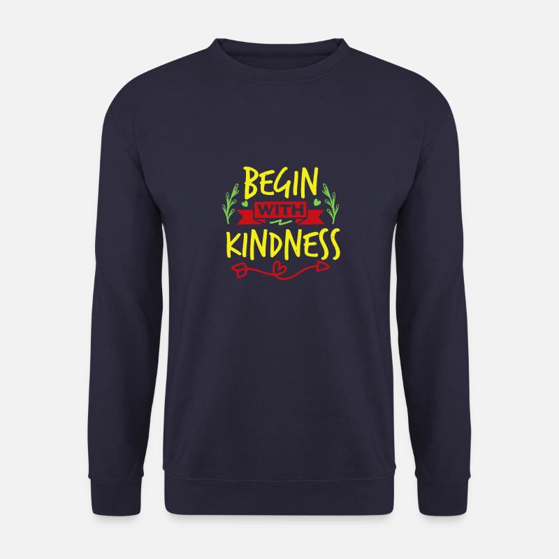 BEGINNEN SIE MIT FREUNDLICHKEIT - Unisex Pullover - Navy