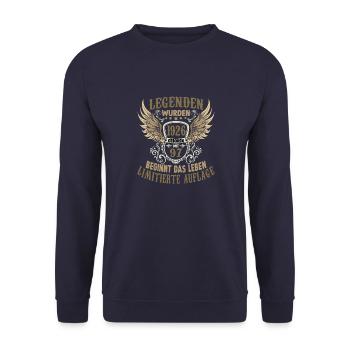 Geschenk zum 97. Geburtstag 1926 Legende Herren - Unisex Pullover - Navy - Vorne - Alina (178cm) & Michal (187cm)