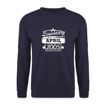Design vintage pour l’anniversaire en avril 2005 - Sweat-shirt Unisexe - marine - Devant - Alina (178cm) & Michal (187cm)