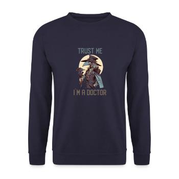 Vertrau mir, ich bin ein weiblicher Pestarzt - Unisex Pullover - Navy - Vorne - Alina (178cm) & Michal (187cm)