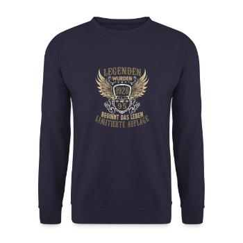 Herren 95.Geburtstag für Legenden Geburtsjahr 1928 - Unisex Pullover - Navy - Vorne - Alina (178cm) & Michal (187cm)
