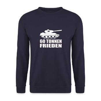 Lustiges Panzerfahrer Leopard Panzer - Unisex Pullover - Navy - Vorne - Alina (178cm) & Michal (187cm)