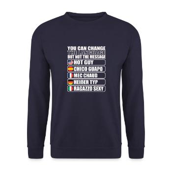hot type gift idea for men - Unisex Sweatshirt - navy - Front - Alina (178cm) & Michal (187cm)