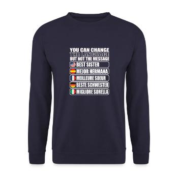 Idée cadeau pour sœur - Sweat-shirt Unisexe - marine - Devant - Alina (178cm) & Michal (187cm)