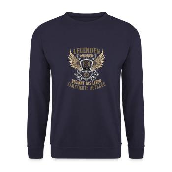 Geschenk zum 92. Geburtstag 1931 Legende Herren - Unisex Pullover - Navy - Vorne - Alina (178cm) & Michal (187cm)