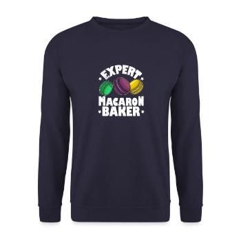 Makronen Macaroon Italien Kekse Konditorei - Unisex Pullover - Navy - Vorne - Alina (178cm) & Michal (187cm)