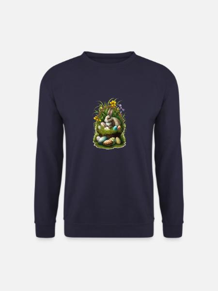 Osterhase mit Ostereiern Ostern - Unisex Pullover - Navy