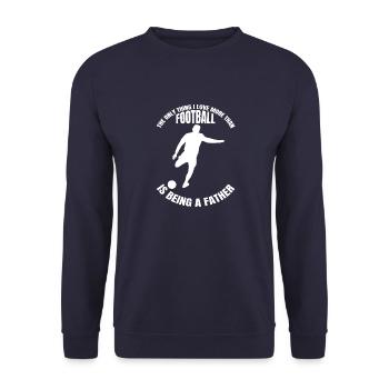 Football Team Dad Football Father Football Design - Unisex Sweatshirt - navy - Front - Alina (178cm) & Michal (187cm)