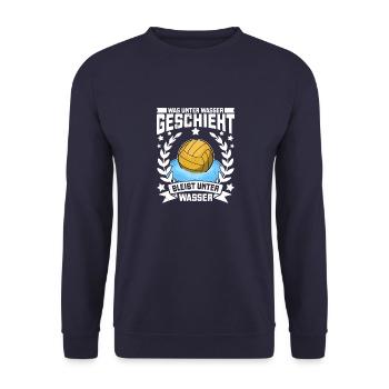Wassersport Wasserballer Wasserball Team Geschenk - Unisex Pullover - Navy - Vorne - Alina (178cm) & Michal (187cm)