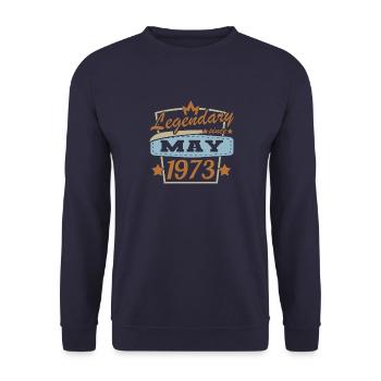 Mai 1973 Rétro Anniversaire - Sweat-shirt Unisexe - marine - Devant - Alina (178cm) & Michal (187cm)