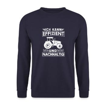 Landwirt Effizient Nachhaltig Traktor Bauer Acker - Unisex Pullover - Navy - Vorne - Alina (178cm) & Michal (187cm)