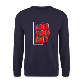 T-Shirt mit Fitness-, Gym- oder Sport-Motivation. - Unisex Pullover - Navy - Vorne - Alina (178cm) & Michal (187cm)