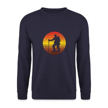 Wanderung Wandern Bergwandern Bergwanderer - Unisex Pullover - Navy - Vorne - Alina (178cm) & Michal (187cm)
