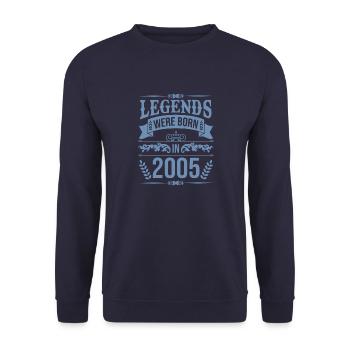 Des légendes sont nées en 2005 - Sweat-shirt Unisexe - marine - Devant - Alina (178cm) & Michal (187cm)