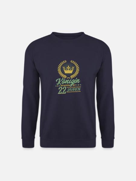 Königin der Herzen seit 22 Jahren - Unisex Pullover - Navy