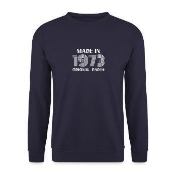 Fabriqué en 1973 Toutes les pièces d’origine - Sweat-shirt Unisexe - marine - Devant - Alina (178cm) & Michal (187cm)