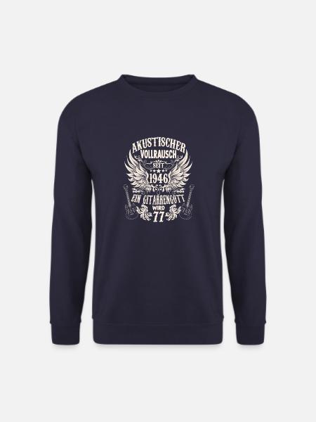 Gitarrenspieler Geburtstag 1946 Jahrgang 77 Jahre - Unisex Pullover - Navy