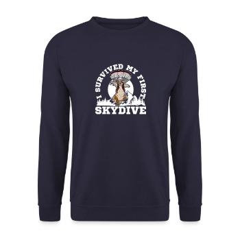 Catdiver Skydiver Skydiving paraglider flying - Unisex Pullover - Navy - Vorne - Alina (178cm) & Michal (187cm)