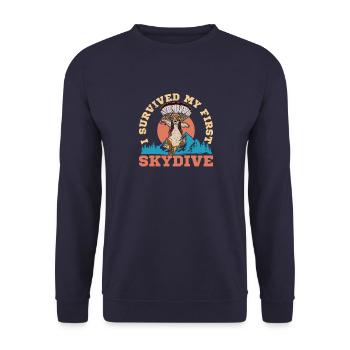 Catdiver Skydiver Skydiving paraglider flying - Unisex Pullover - Navy - Vorne - Alina (178cm) & Michal (187cm)