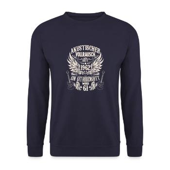 Musiker Geburtstag Gitarristen Rocker geboren 1962 - Unisex Pullover - Navy - Vorne - Alina (178cm) & Michal (187cm)